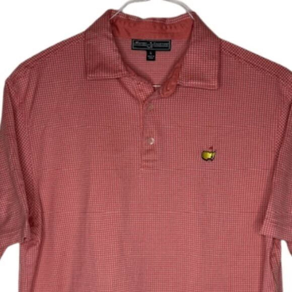 Masters Collection‎ Men's Knit Checkered Pima Cotton Polo Shirt Pink Size Large - Picture 3 of 8